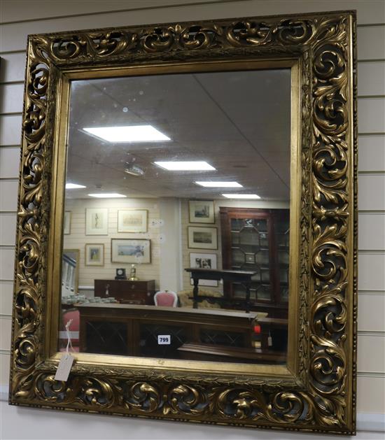 A Florentine gilt-framed mirror, H.107cm